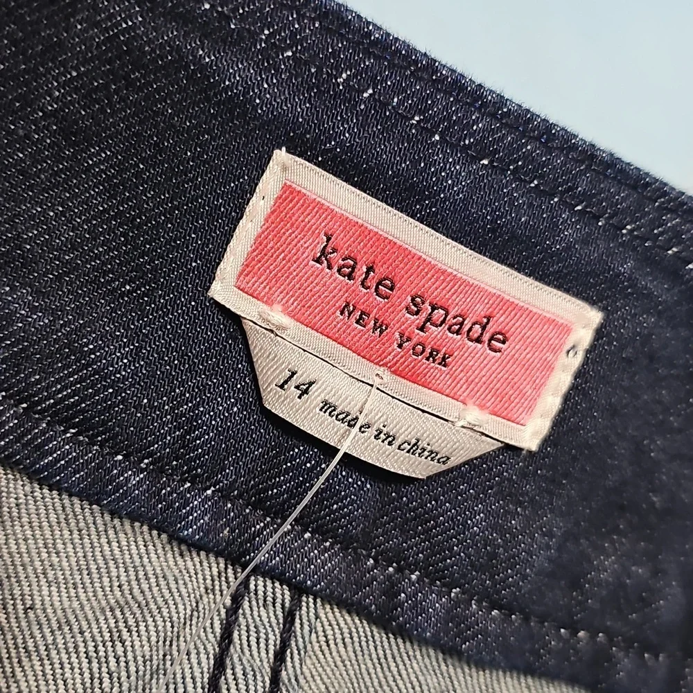 Kate Spade New York Denim Button-Front Mini Skirt New Size 14
